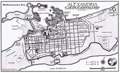 Map of Alexandria at the end of Cleopatras reign.